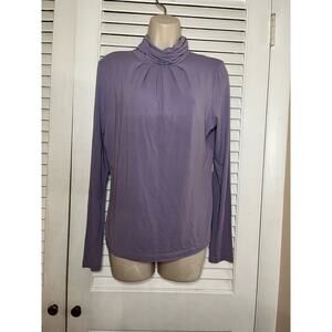 Talbots lavender gathered neck turtleneck S 95% rayon 5% spandex Super Soft‎